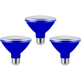 Sunlite® LED PAR30 Short Neck Colored Recessed Light Bulb E26 Base 8W Blue Pack of 3 40239-NS