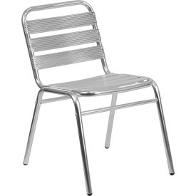 Flash Furniture Aluminum Indoor-Outdoor Restaurant Stack Chair with Triple Slat Back -015-GGTLH