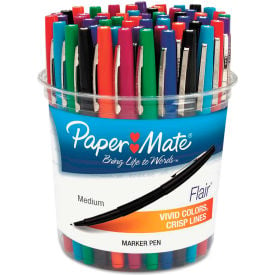 Paper Mate® Flair Felt Tip Marker Pen Assorted Ink Medium 48 Pens/Set 4651