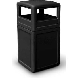 PolyTec™  Square Waste Container with Dome Lid Black 42-Gallon 73290199