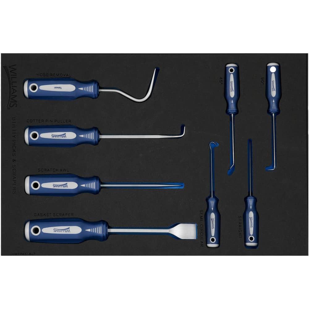 Combination Hand Tool Sets, Set Type: Pick tools , Number Of Pieces: 8 , Measurement Type: Inch , Tool Finish: Chrome , Container Type: Foam Insert (11 x 16)  MPN:JHWFPKS-8UT