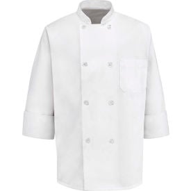 Chef Designs 8 Button-Front Chef Coat Pearl Buttons White Polyester/Cotton XS 0403WHRGXS