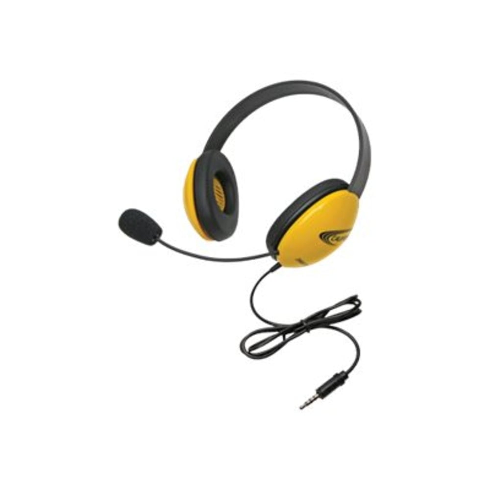 Califone Listening First Stereo Headset 2800YL-AV - Headset - full size - wired - yellow (Min Order Qty 4) MPN:2800YL-AV