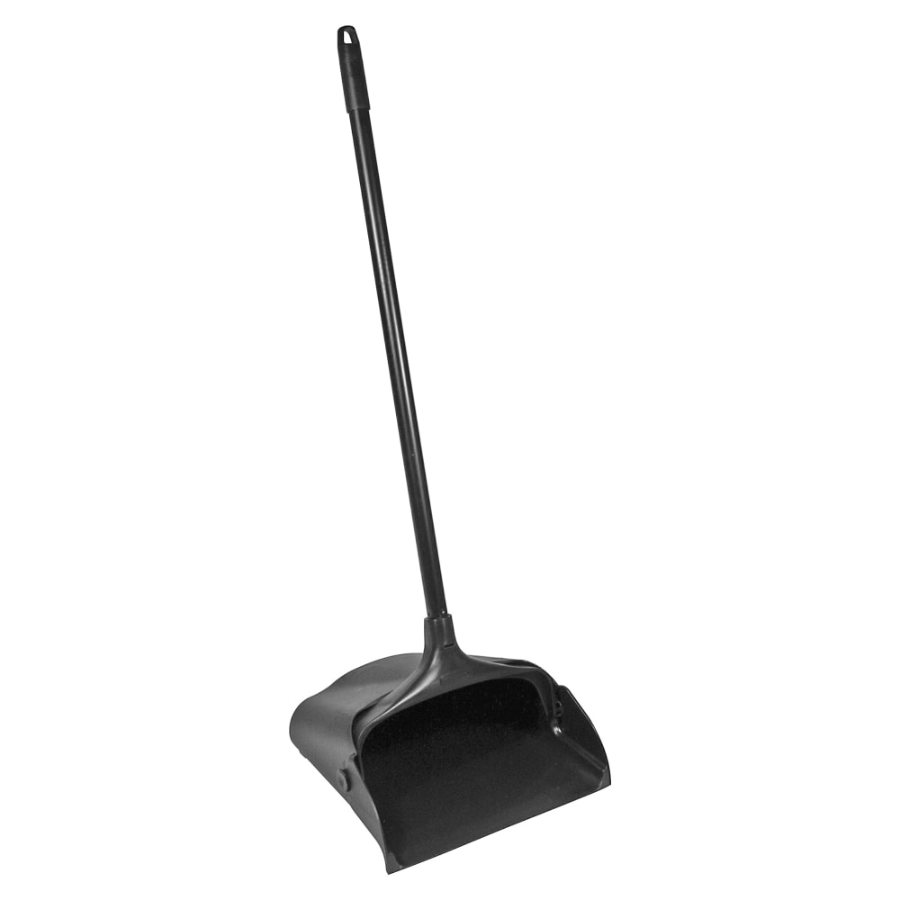 Rubbermaid Commercial LobbyPro Upright Dust Pan - 12.50in Wide - 31in Metal Handle - Plastic Pan - Black Pan - 6 / Carton MPN:253100BKCT