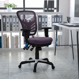 Flash Furniture Executive Ergonomic Office Chair w/Adjustable Arms & Black Frame - Dark Gray 0001-DK-GY-GGHL-