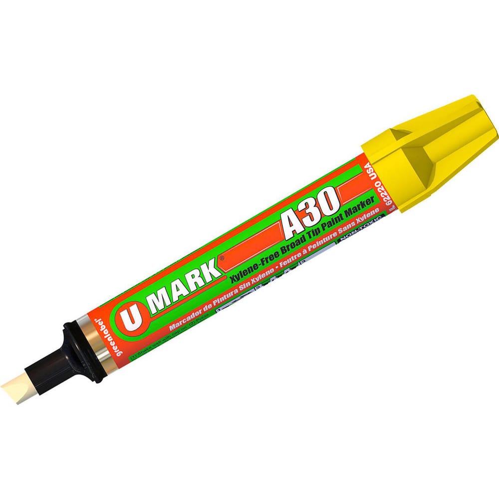 Markers & Paintsticks, Marker Type: Liquid Paint Marker, Tip Shape: Chisel, Color: Yellow, Ink Type: Xylene-free, Alcohol Base, Fade Resistant, Water Resistant MPN:10306