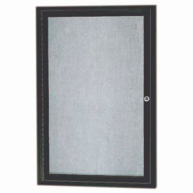 Aarco 1 Door Aluminum Framed Enclosed Bulletin Board Bronze Anod. - 24