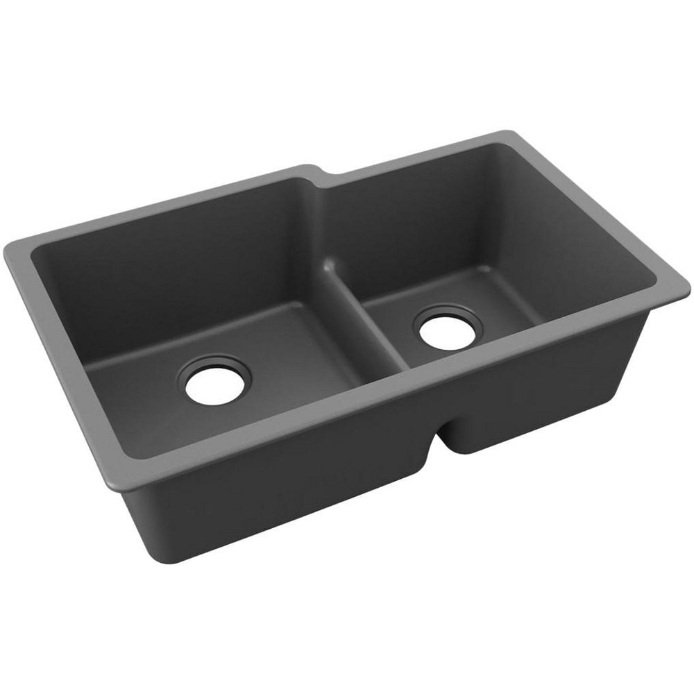 Sinks, Type: Undermount with Aqua Divider , Mounting Location: Countertop , Number Of Bowls: 2 , Material: Quartz , Faucet Included: No  MPN:ELGULBO3322GT0