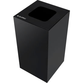 GoVets™ Square Recycling/Trash Can with Waste Lid 28 Gallon Black 614WBK641