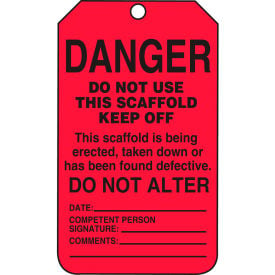 Accuform TSS101CTP Danger Do Not Use This Scaffold Keep Off Tag PF-Cardstock 25/Pack TSS101CTP