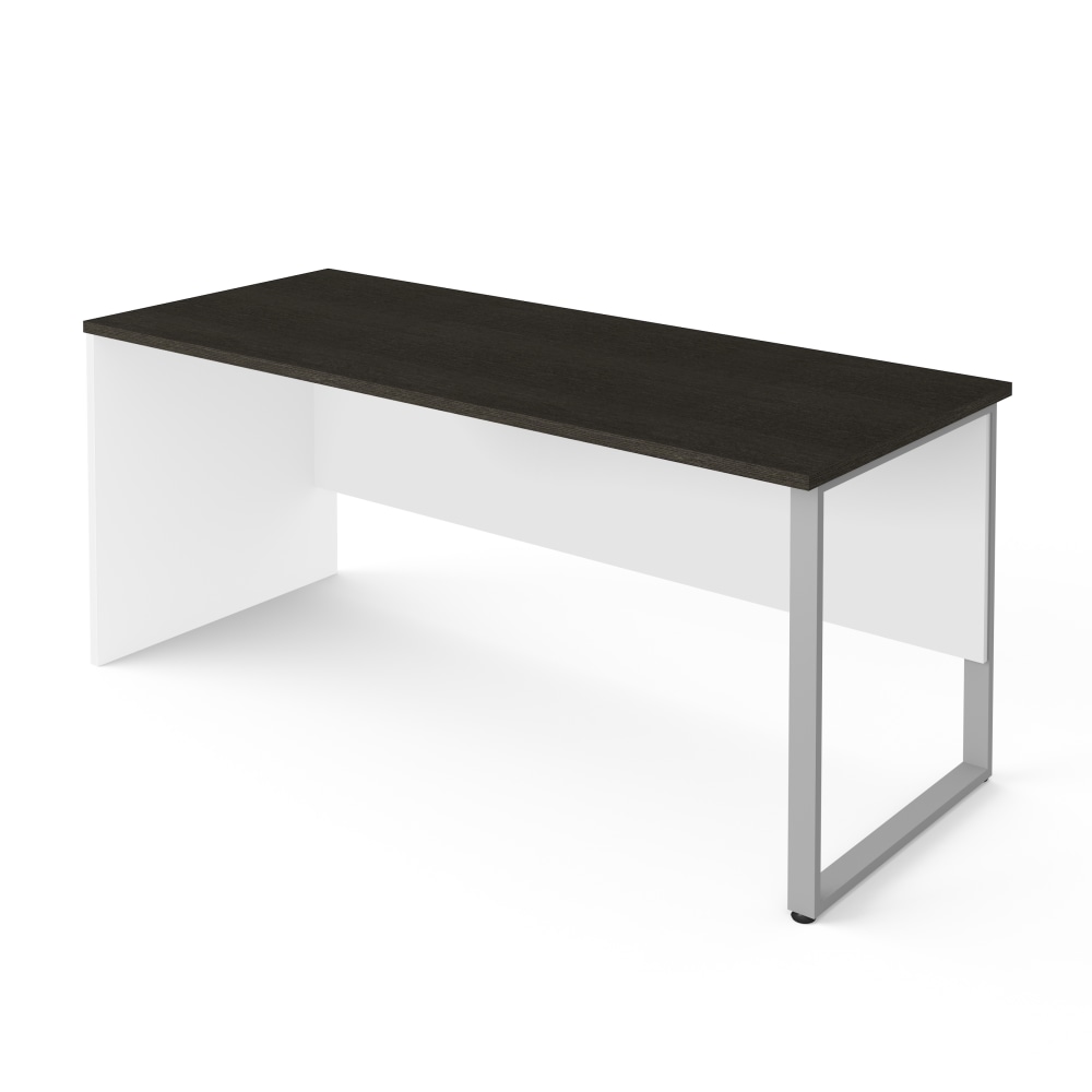 Bestar Pro-Concept Plus 72inW Table Computer Desk With Metal Legs, White/Deep Gray MPN:110402-1117