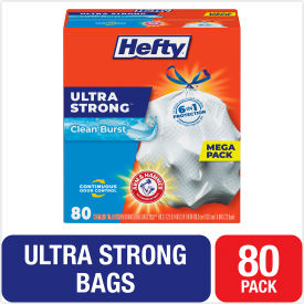 Hefty® Ultra Strong Scented Tall White Kitchen Bags 13 gal 0.9 mil White 80/Box PCTE88356