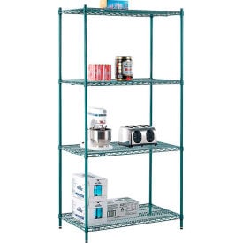 Nexel® 4 Shelf Poly-Green® Wire Shelving Unit Starter 42