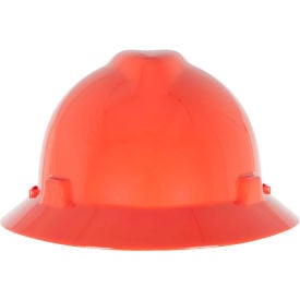 MSA V-Gard® Slotted Full-Brim Hat With 1-Touch Suspension Orange - Pkg Qty 20 10058322