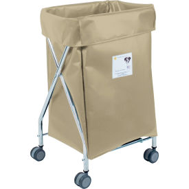 R&B Wire Products Wide Collapsible Hamper Steel Beige Vinyl Bag 655BG