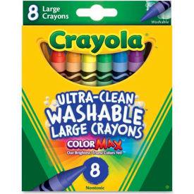 Crayola® Large Washable Crayons Nontoxic Assorted 8/Box 523280