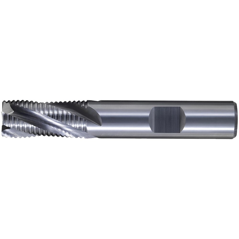 Roughing End Mills, Mill Diameter (Fractional Inch): 3/8 , Mill Diameter (mm): 9.53 , Number Of Flutes: 4 , End Mill Material: Carbide , Pitch: Fine  MPN:C60151