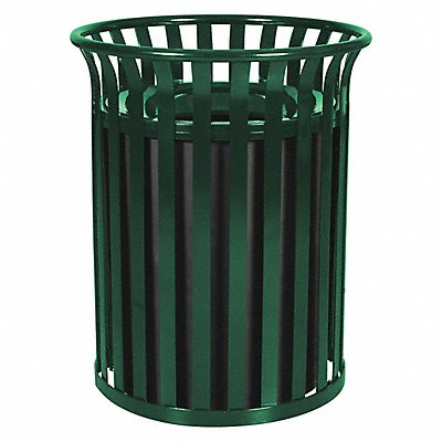 J6407 Trash Can 37 gal Green Steel MPN:22N329