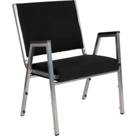 Flash Furniture Antimicrobial Bariatric Reception Chair with Arms - Fabric - Black - Hercules Series DG-60443-670-1-BK-GGXU-