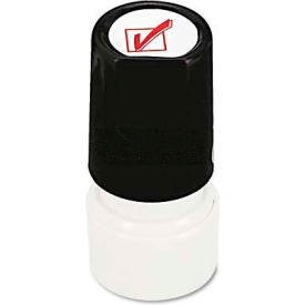 Universal Round Message Stamp CHECK MARK Pre-Inked/Re-Inkable Red UNV10075***