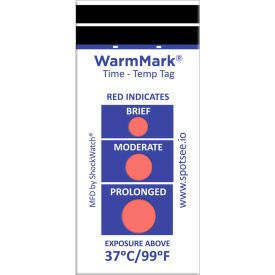 SpotSee™ WarmMark® Time Temperature Indicators 37°C/99°F 100/Box WM 37/99