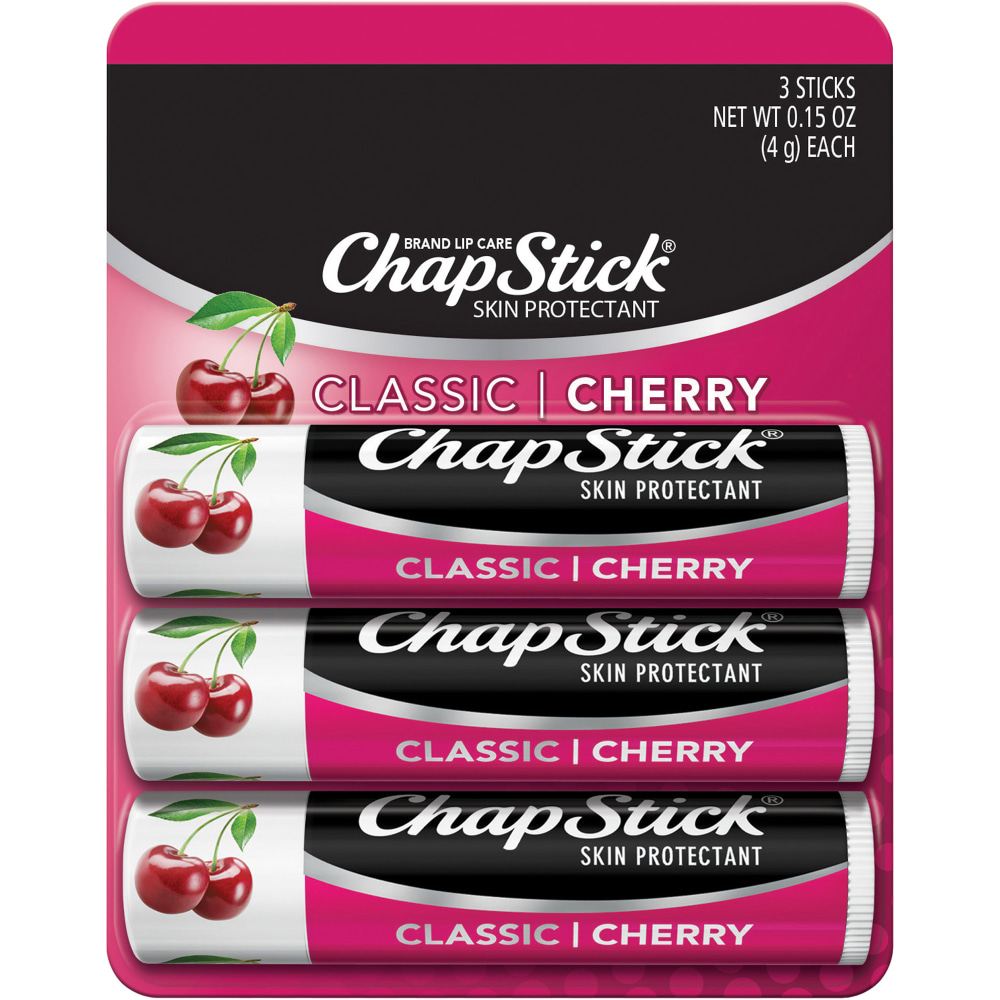 ChapStick Classic Lip Balms, Cherry, 0.15 Oz, Pack Of 3 Sticks (Min Order Qty 10) MPN:GKC70530