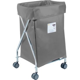 R&B Wire Products Wide Collapsible Hamper Steel Gray Vinyl Bag 655G