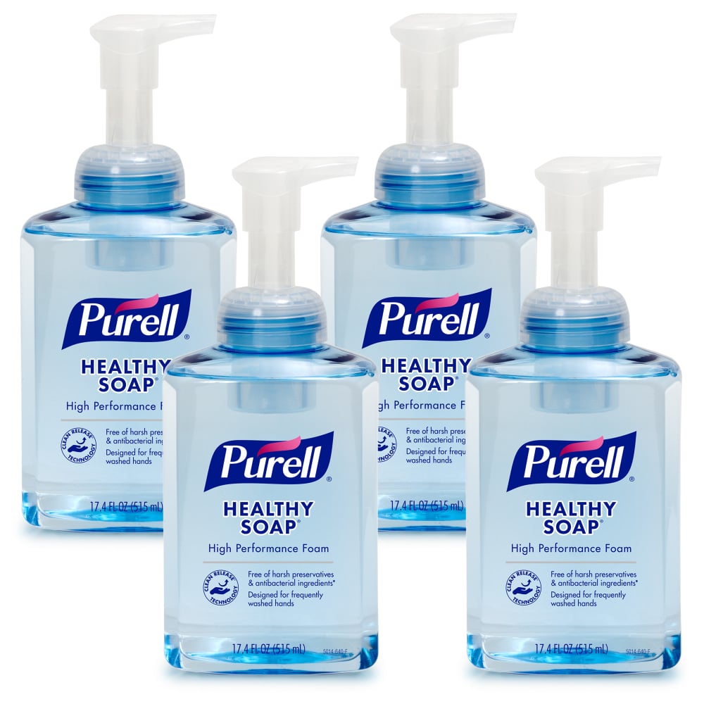 PURELL High Performance HEALTHY SOAP Foam, Fragrance Free, 17.4 Oz, Pack Of 4 Bottles (Min Order Qty 2) MPN:5014-04