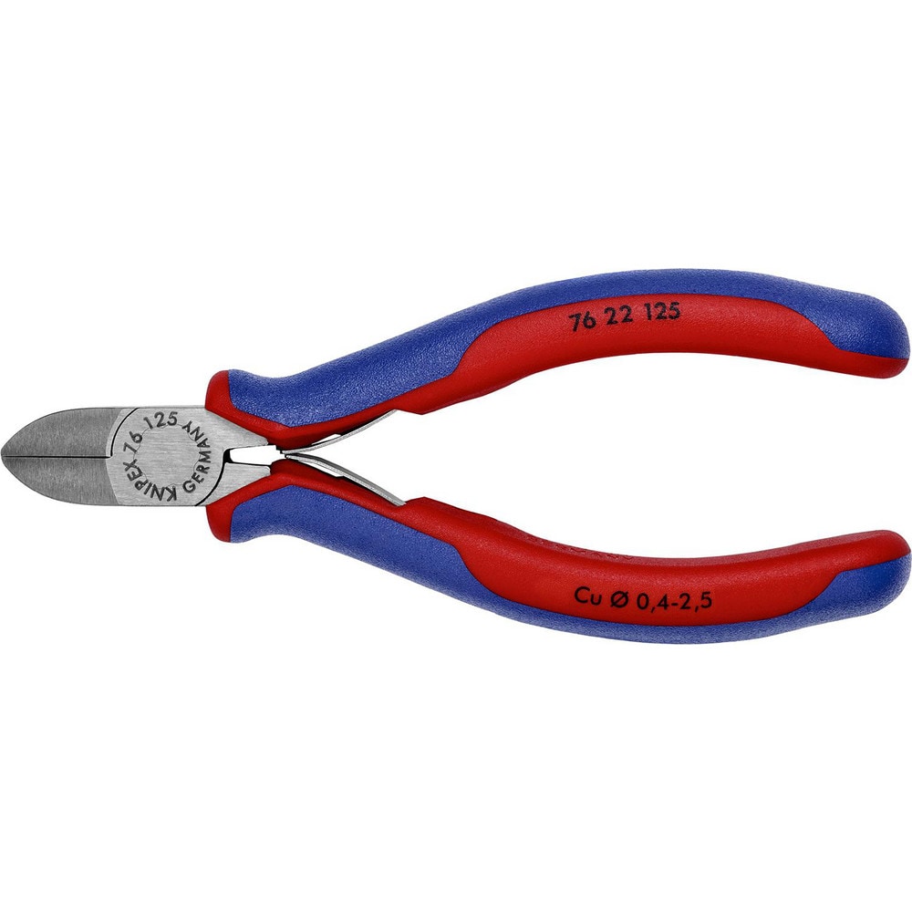 Cutting Pliers, Insulated: No , Overall Length (Inch): 5-1/2in , Head Style: Cutter, Diagonal , Cutting Style: Standard , Handle Color: Red, Blue  MPN:76 22 125