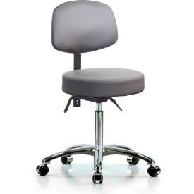 Blue Ridge Ergonomics™ Antibacterial Deluxe Chair w/ Back Vinyl Sterling Gray VMBST-CR-T0-NF-CC-8840