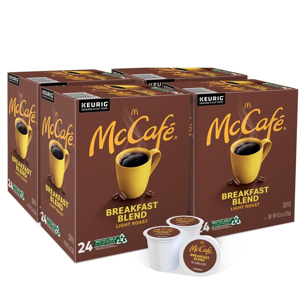 McCafe Breakfast Blend Coffee, K-Cups, Box Of 24 Pods, Case Of 4 Boxes MPN:37468CA