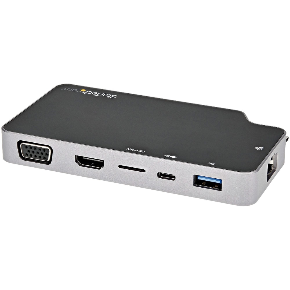 StarTech.com USB C Multiport Adapter, USB-C to 4K HDMI or VGA Video with 100W PD Pass-through, 10Gbps USB Hub/MicroSD/GbE, USB-C Mini Dock MPN:CDP2HVGUASPD