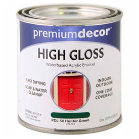 Premium Dcor Waterborne Acrylic Enamel Gloss Finish Hunter Green 1/2 Pint - 796752 796752