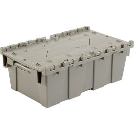 GoVets™ Plastic Attached Lid Shipping and Storage Container 19-5/8x11-7/8x7 Gray 218GY442