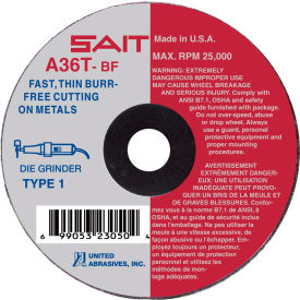 United Abrasives - Sait 23052 Cut Off Wheel Type 1 A36T 3