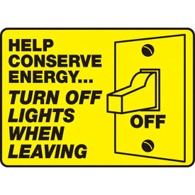 AccuformNMC™ Help Conserve Energy Turn Off Lights When Leaving Label Adhesive Vinyl 10