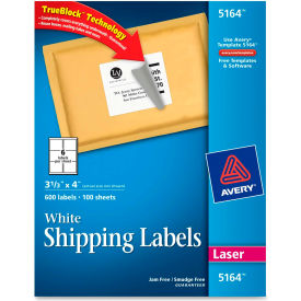 Shipping Labels with TrueBlock Technology 3-1/3 x 4 White 600 Labels 5164