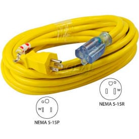 Conntek 20251-025 25' 12/3 SJTW Outdoor Extension Cord with lighted NEMA 5-15P/R 20251-025