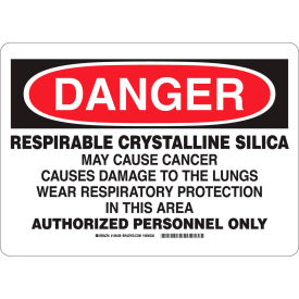 Brady® 149441 DANGER Respirable Crystalline Silica Sign 10