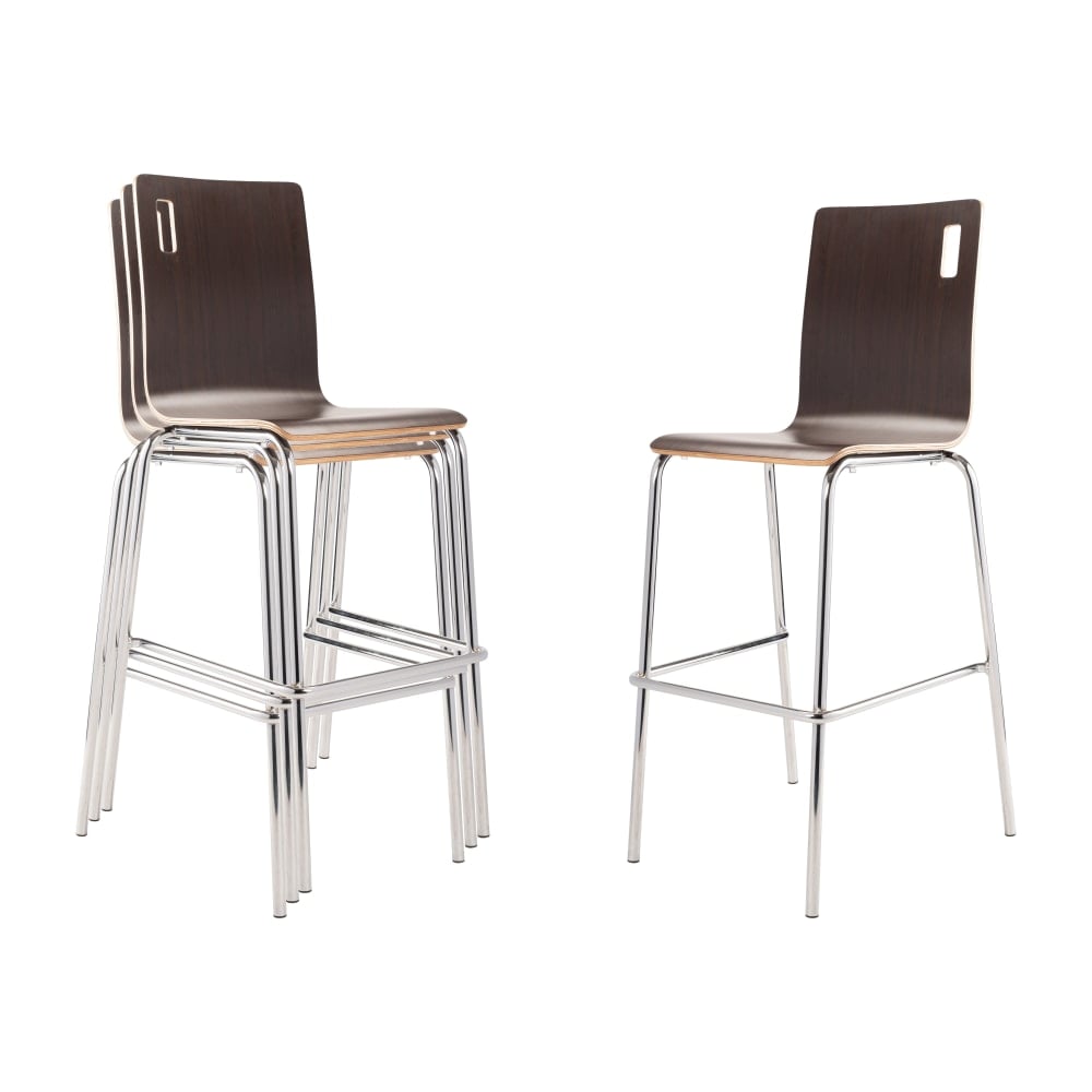 National Public Seating Bushwick Series Wood Cafe Chairs, Espresso, Set Of 4 Chairs MPN:BCS21/4