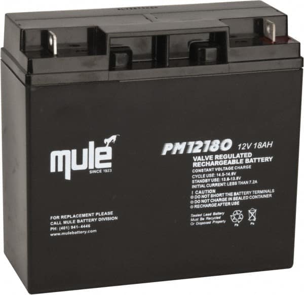 Rechargeable Lead Battery: 12V, Nut & Bolt Terminal MPN:PM12180