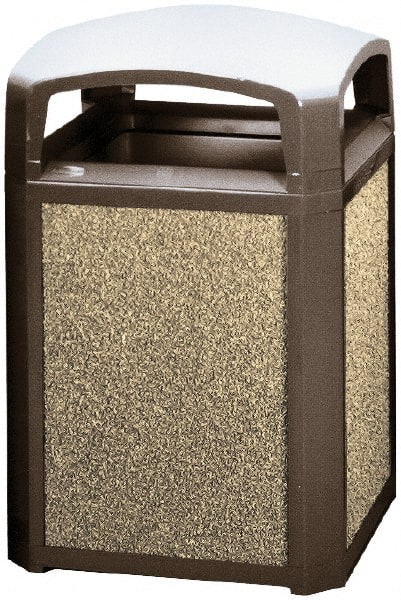 Landmark Trash Can with Dome Top Frame, Rigid Liner Included, 50 Gal, Sable Plastic, Outdoor MPN:FG397500SBLE