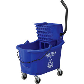 GoVets™ Mop Bucket And Wringer Combo 38 Qt. Side Press Blue 594BL260