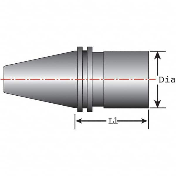 Rotary Tool Holder Blank: Taper Shank, CAT50 Taper, 3.5