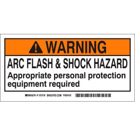 Brady® 101517 Arc Flash Labels Warning Arc Flash & Shock Hazzard 2