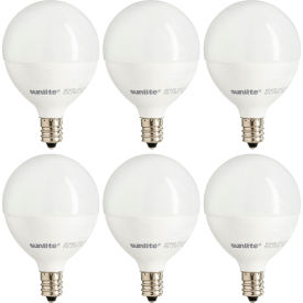 Sunlite® LED G16.5 Bulb 120V 5W 350 Lumens Candelabra Screw Base White 0.9 lb Wt Pk of 6 - Pkg Qty 6 40296-SU