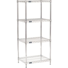 Nexel® 4 Shelf Chrome Wire Shelving Unit Starter 30