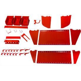 Wall Control Slotted Tool Board Workstation Accessory Kit For Pegboard & Slotted Tool Board Red KT-400-WRK R