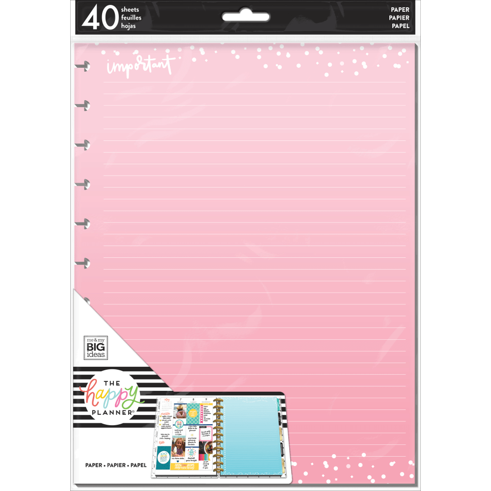 Happy Planner Big Filler Paper, 8-1/2in x 11in, 40 Sheets, Colorful (Min Order Qty 9) MPN:FILB-15-2036