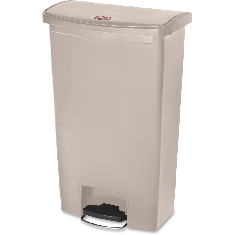 Rubbermaid Commercial Slim Jim Front Step Container, 18 Gallons, Beige MPN:1883460